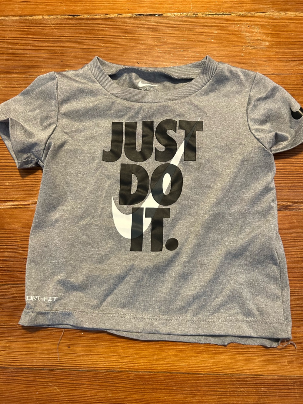 Nike Gray Dri-FIT Crew Tee with White Swoosh 18 month
